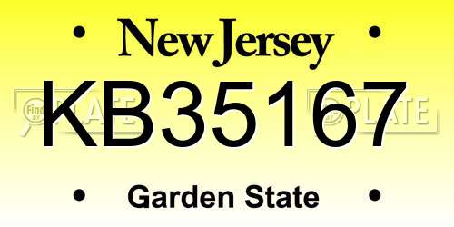 KB35167 New Jersey License Plate