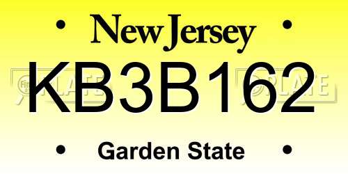 KB3B162 New Jersey License Plate