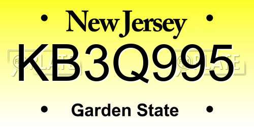 KB3Q995 New Jersey License Plate