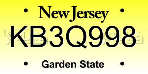 KB3Q998 New Jersey License Plate