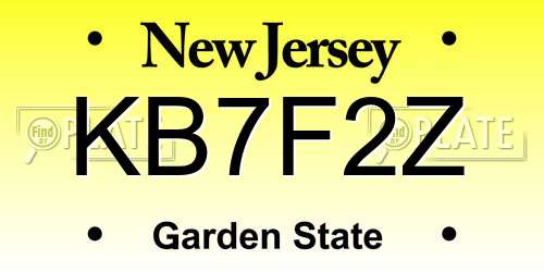 KB7F2Z New Jersey License Plate