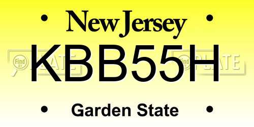 KBB55H New Jersey License Plate