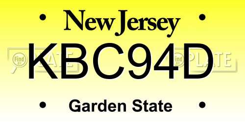 KBC94D New Jersey License Plate