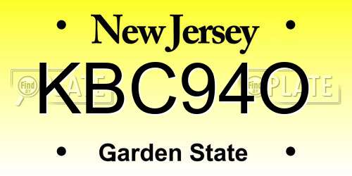 KBC94O New Jersey License Plate