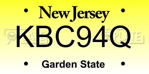 KBC94Q New Jersey License Plate