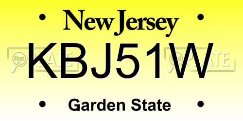 KBJ51W New Jersey License Plate