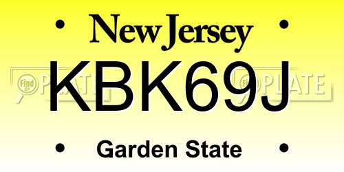 KBK69J New Jersey License Plate