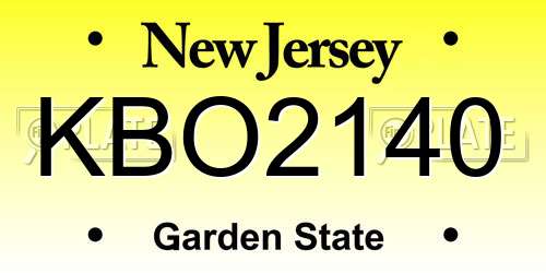 KBO2140 New Jersey License Plate