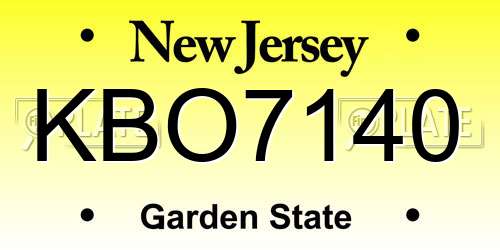 KBO7140 New Jersey License Plate