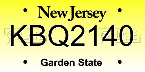 KBQ2140 New Jersey License Plate