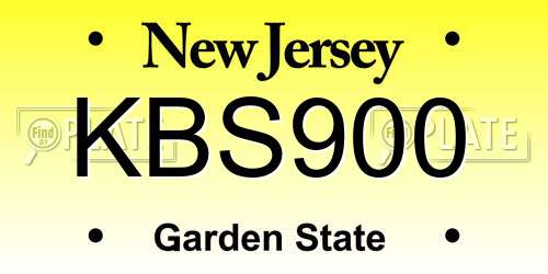 KBS900 New Jersey License Plate