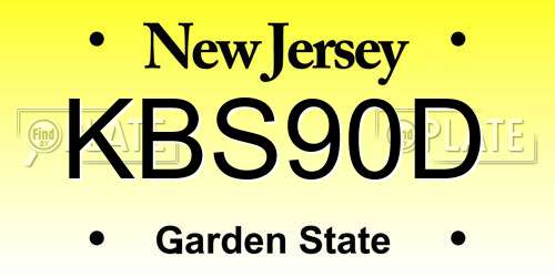 KBS90D New Jersey License Plate
