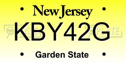 KBY42G New Jersey License Plate