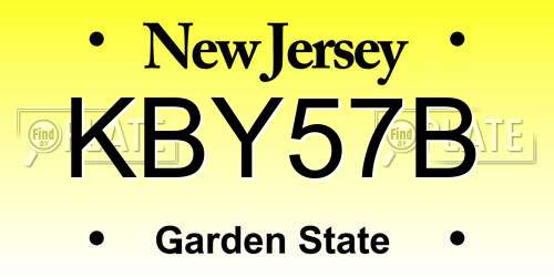 KBY57B New Jersey License Plate
