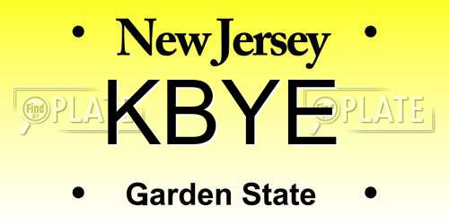 KBYE New Jersey License Plate