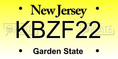 KBZF22 New Jersey License Plate