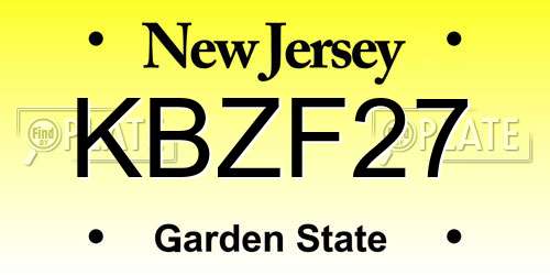 KBZF27 New Jersey License Plate