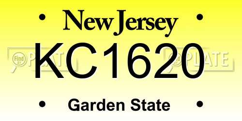 KC1620 New Jersey License Plate