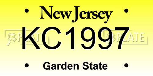KC1997 New Jersey License Plate
