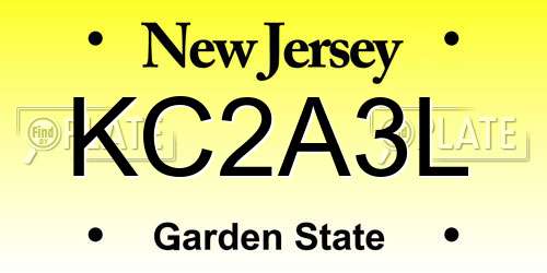 KC2A3L New Jersey License Plate