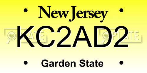 KC2AD2 New Jersey License Plate