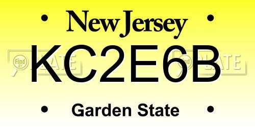 KC2E6B New Jersey License Plate