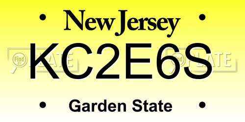 KC2E6S New Jersey License Plate