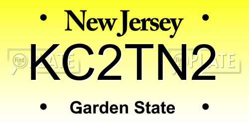 KC2TN2 New Jersey License Plate