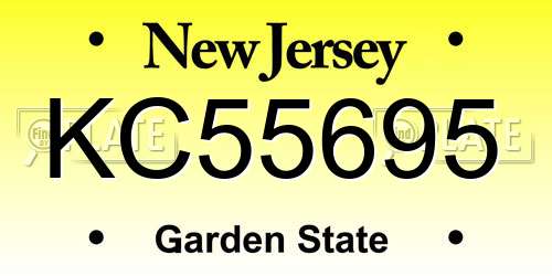 KC55695 New Jersey License Plate