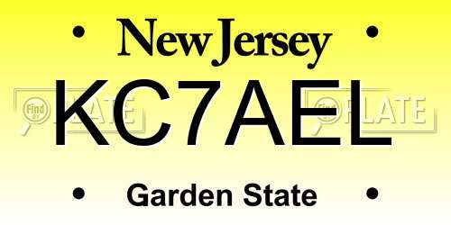 KC7AEL New Jersey License Plate