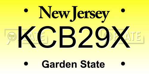 KCB29X New Jersey License Plate