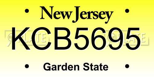 KCB5695 New Jersey License Plate