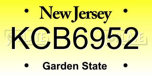 KCB6952 New Jersey License Plate