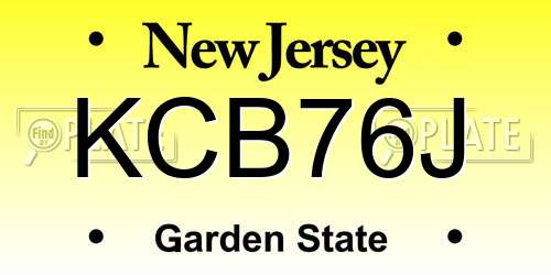 KCB76J New Jersey License Plate