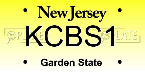 KCBS1 New Jersey License Plate