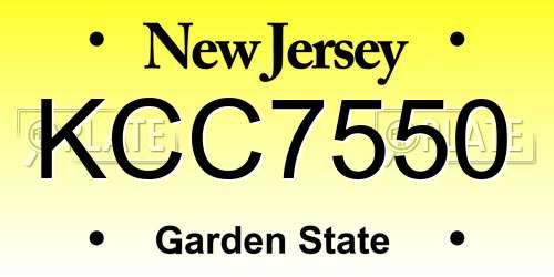KCC7550 New Jersey License Plate