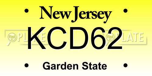 KCD62 New Jersey License Plate