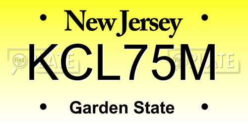 KCL75M New Jersey License Plate