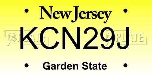 KCN29J New Jersey License Plate