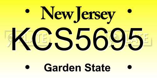 KCS5695 New Jersey License Plate