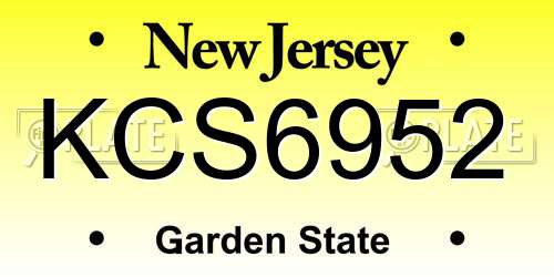KCS6952 New Jersey License Plate