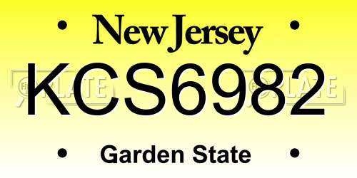 KCS6982 New Jersey License Plate