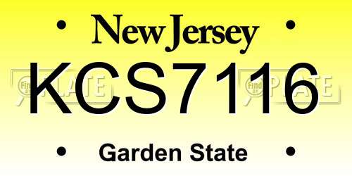 KCS7116 New Jersey License Plate