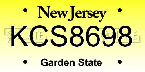 KCS8698 New Jersey License Plate