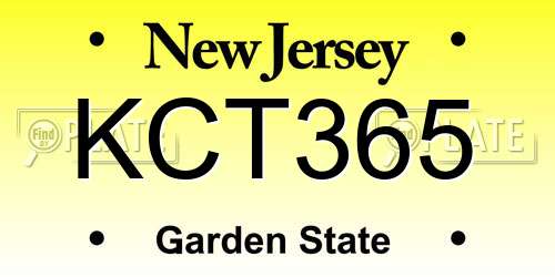 KCT365 New Jersey License Plate