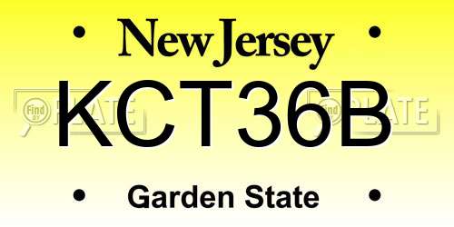 KCT36B New Jersey License Plate
