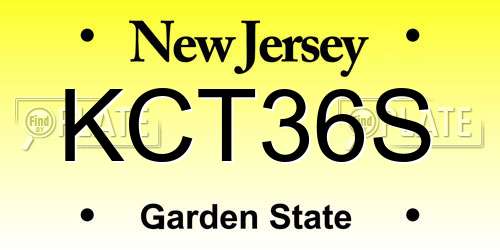 KCT36S New Jersey License Plate
