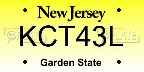 KCT43L New Jersey License Plate