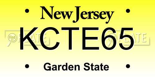 KCTE65 New Jersey License Plate