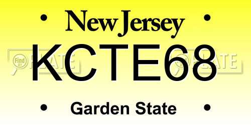 KCTE68 New Jersey License Plate